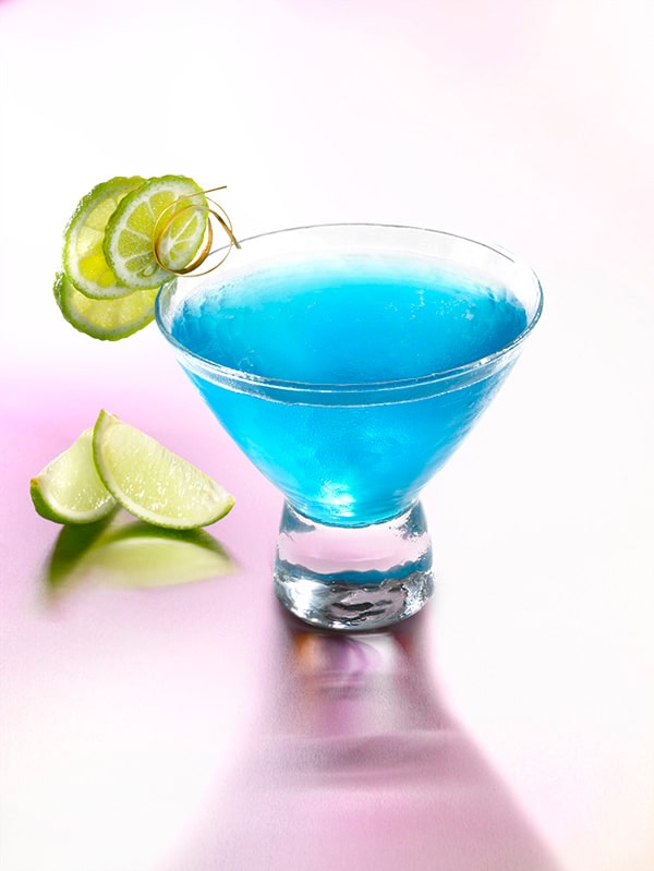cocktail blue ice avec citron vert