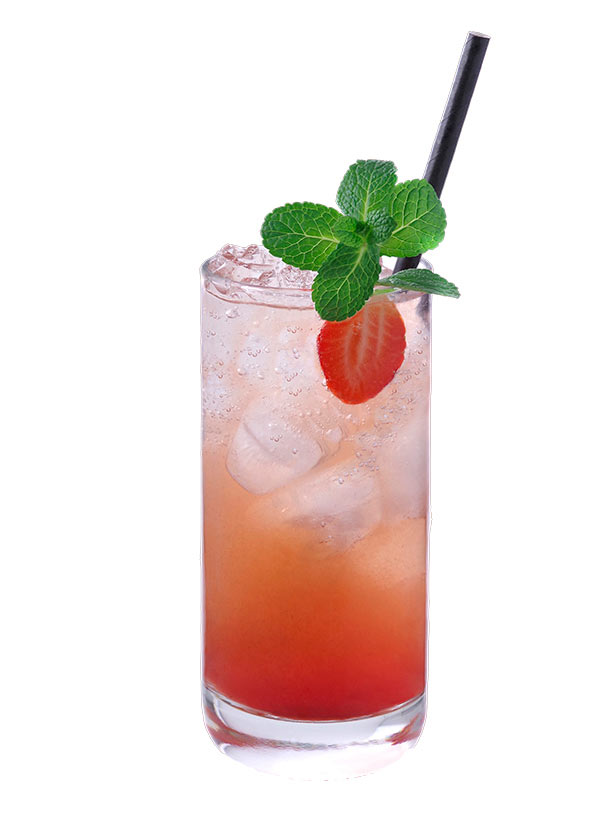Cocktail cass tonic avec menthe et fraise
