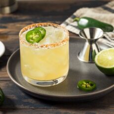 Verre de cocktail épicé : margarita spicy avec piment vert