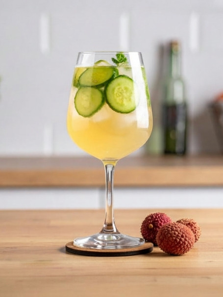 Nectar d'Asie, à base de Vodka, de nectar de litchi et de thé à la pêche.
