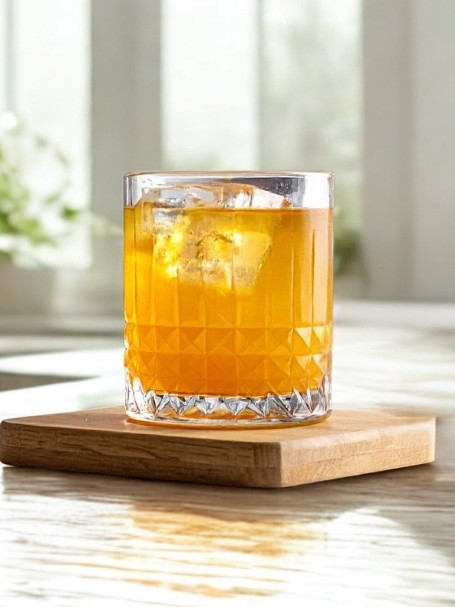 Cocktail Orange Sir à base de whisky et de jus d'orange, dans un verre old fahsioned.