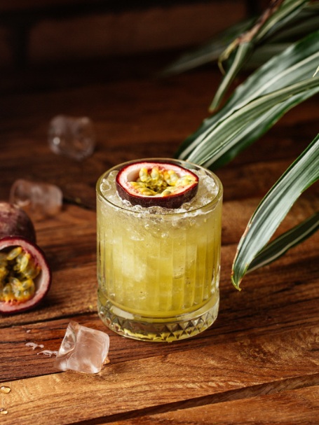 cocktail paradisio à base de rhum, mangue et et maracuja