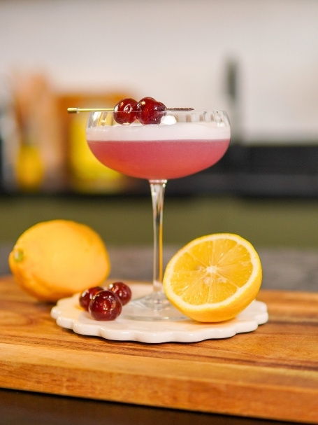 cocktail rose pink lady au gin et sirop de grenadine