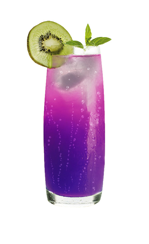 cocktail ultra violet long drink kiwi menthe