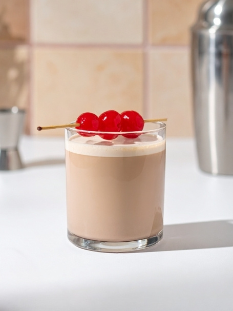 Cocktail Xalapa dans un verre old fashioned à base de tequila, de crème fraiche et de crème de cacao.