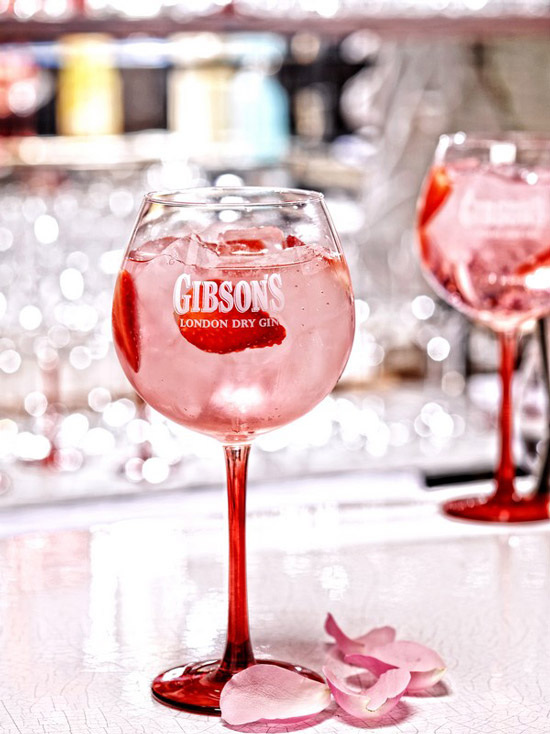 Cocktail gin pink tonic verre gibsons