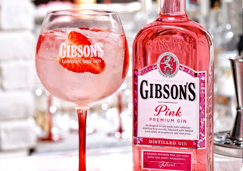 Gibsons Pink cocktail