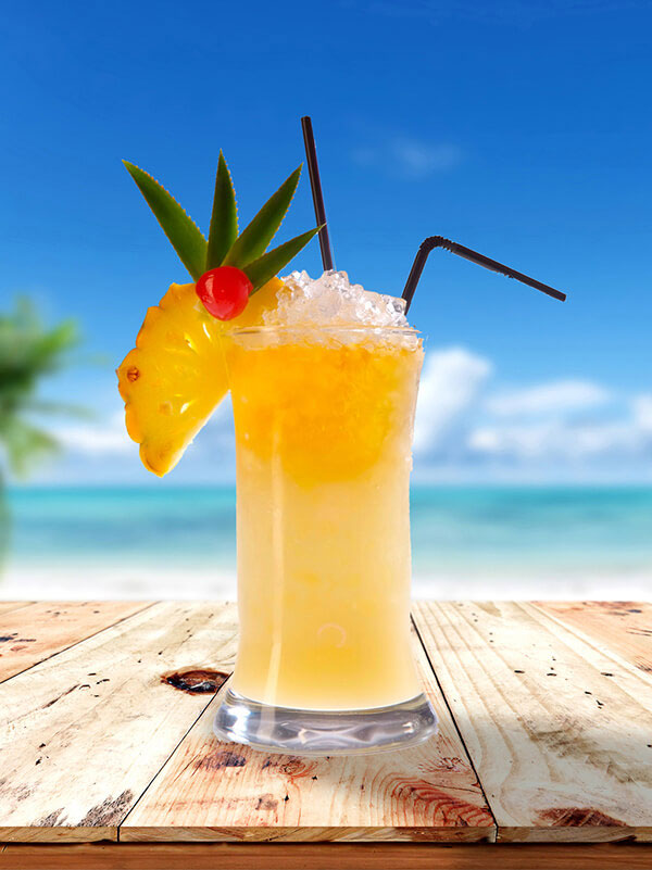 cocktail tropical kamasutra ananas paille mer glaçons