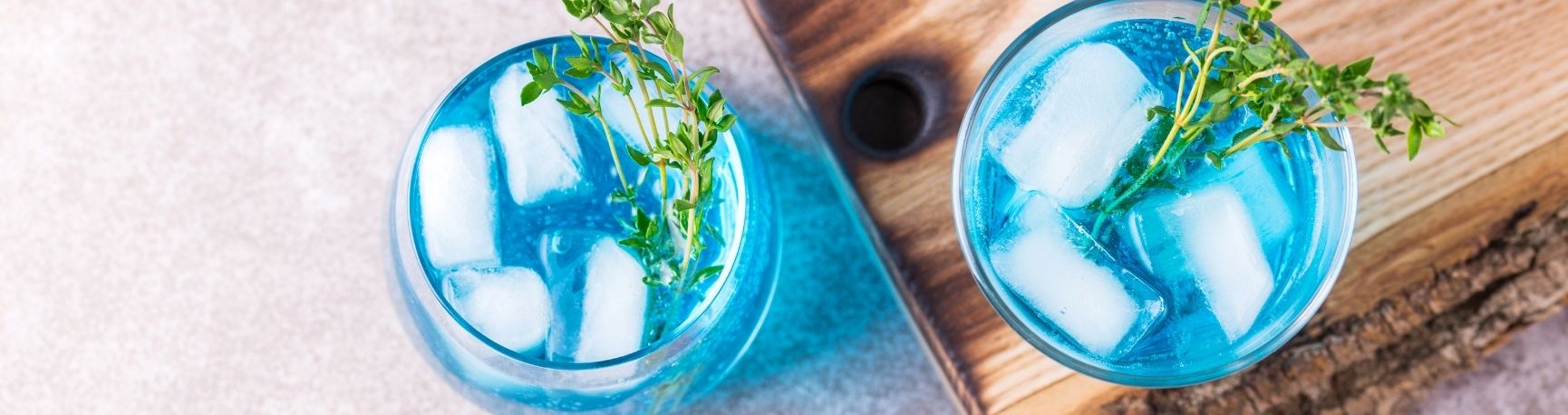 Cocktail curaçao bleu vue de haut