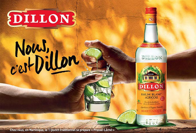 Rhum Dillon nous c'est Dillon bouteille verre cocktail