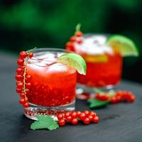Nos idées de recettes de cocktails à base de fruits rouges servi avec des glaçons et des fruits frais