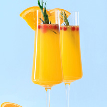 recette de cocktail mimosa dans des flutes 