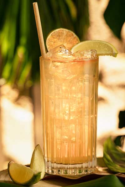 cocktail caribbean mule, variante du dark adn stormy avec du rhum ambré des îles old nick
