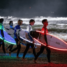 Caraibos surf de nuit à Anglet