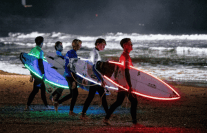 Caraibos surf de nuit à Anglet