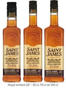 Gamme de rhums royal ambré Saint James.