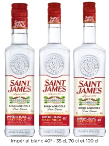 Gamme de rhums impérial blanc Saint James.
